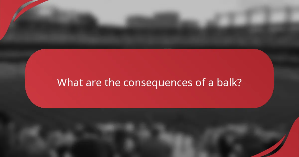 What are the consequences of a balk?