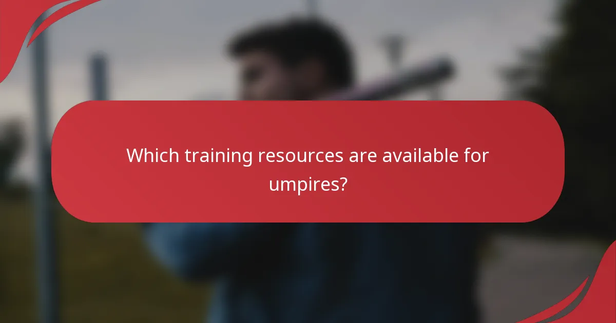 Which training resources are available for umpires?